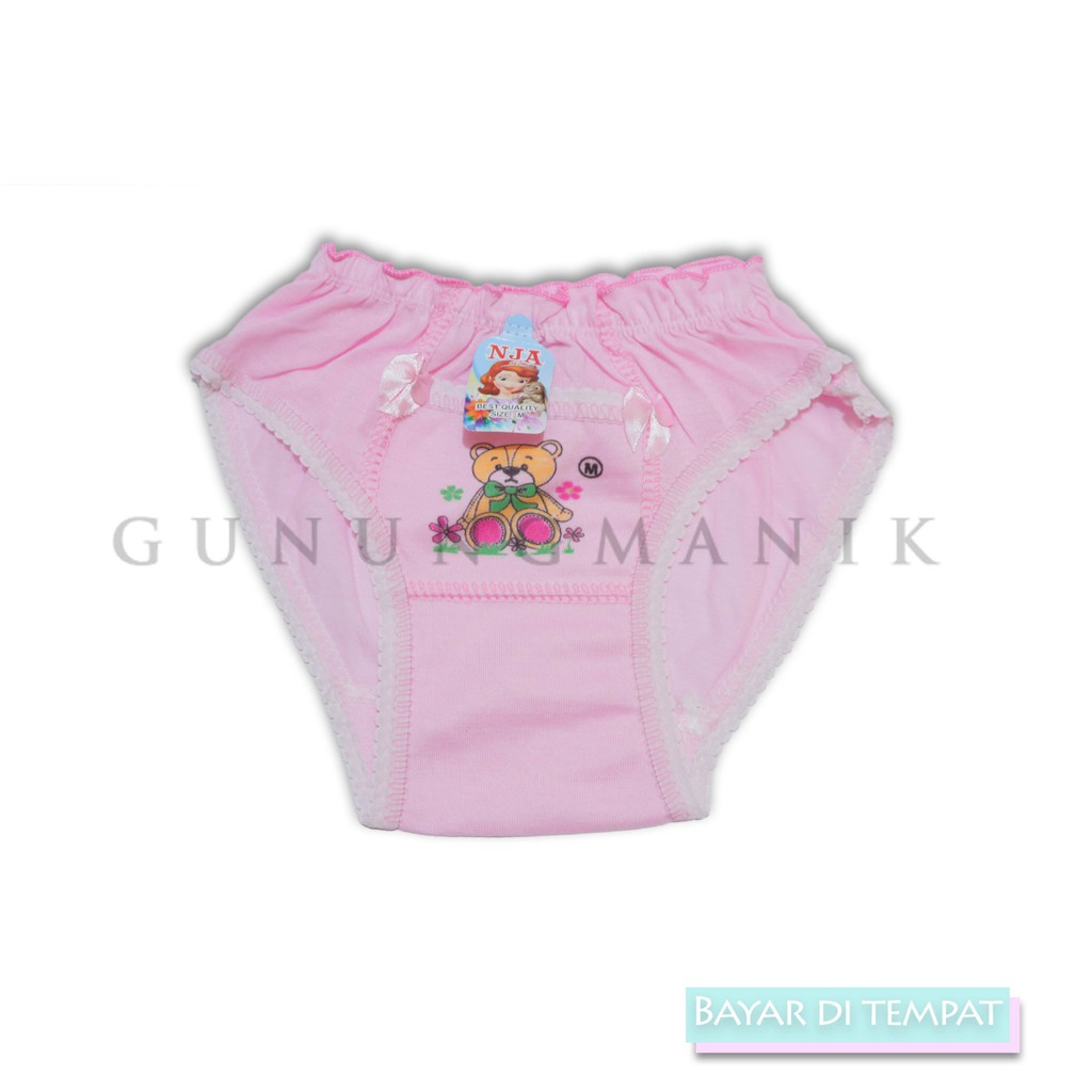 celana dalam anak perempuan isi 6 pcs motif kartun bahan katun lembut menyerap keringat termurah