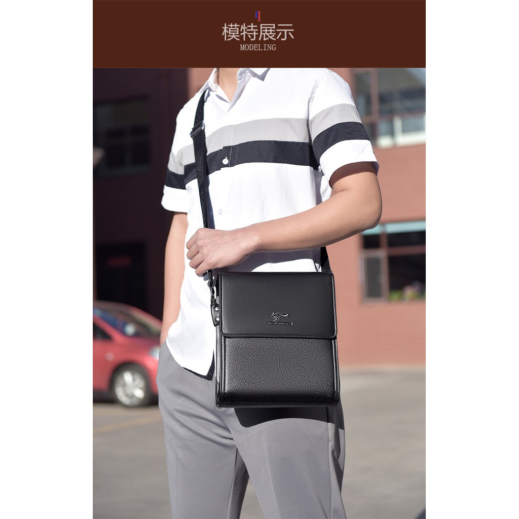 [ORIGINAL] Yueskangaroo Tas Selempang Kulit Import Pria Korean Style Men's Shoulder Messenger Bag