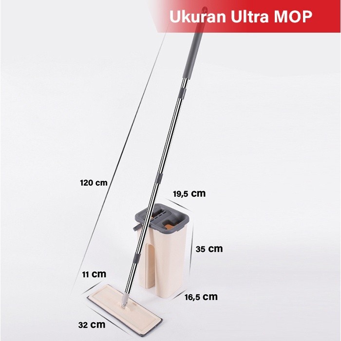 Laris_Unik Alat Pel Lantai Praktis -Ultra Mop Briny Small Khaki Alat Pel/Spin Mop/alat pel lantai/mop pel lantai/Sponge Mop/Water Spray Mop/lazy mop/pel pel an/pengepel lantai/sapu otomatis