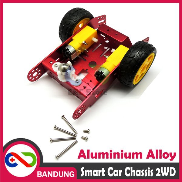 [KIT-0008] SMART CAR CHASSIS 2WD ALUMINIUM ALLOY ROBOT RED WHEEL LINE FOLLOWER