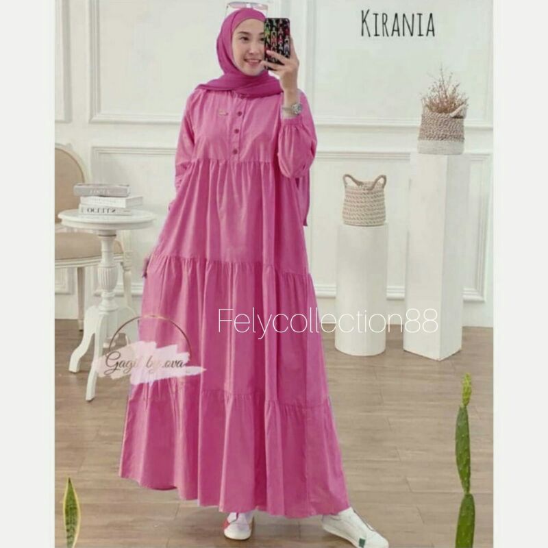 DRESS JUMBO KIRANIA MIDI DRESS BAHAN KATUN RAYON GAMIS TERBARU