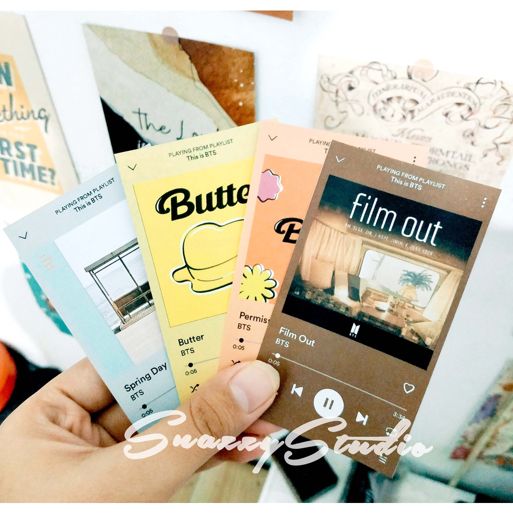 Playlist Card Spotify Playlist Sticker - Aesthetic Playlist Stiker Card untuk BUJO Bullet Jurnal Kit