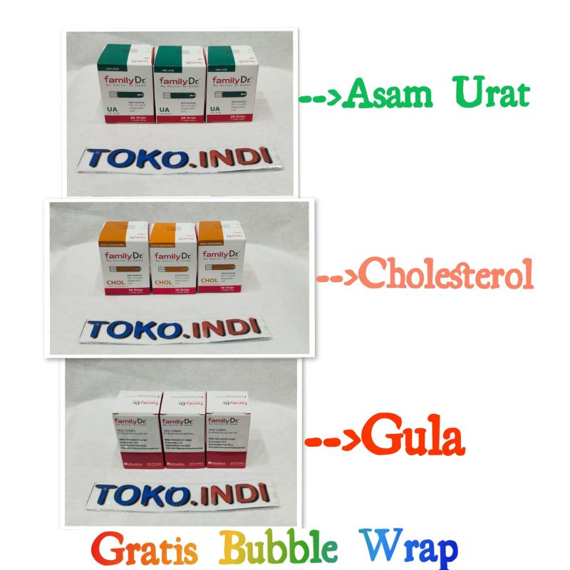 Stik Family Dr Asam Urat/Cholesterol/Gula/Strip Refil Family Dr/Stik Isi Ulang Family Dr