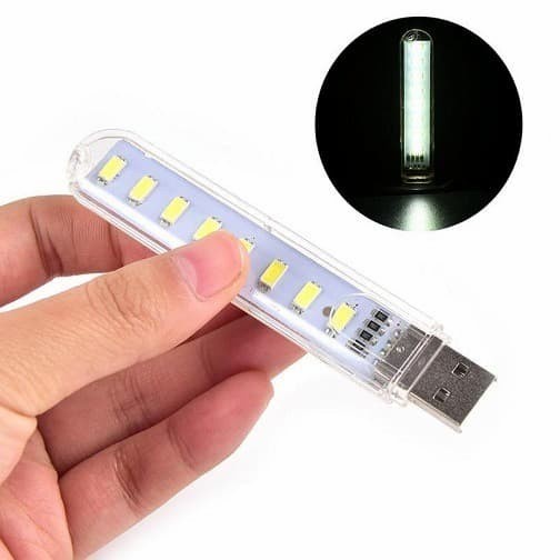 senter Lampu USB Mini 8 LED Stick Emergency Lamp Portable WARM WHITE