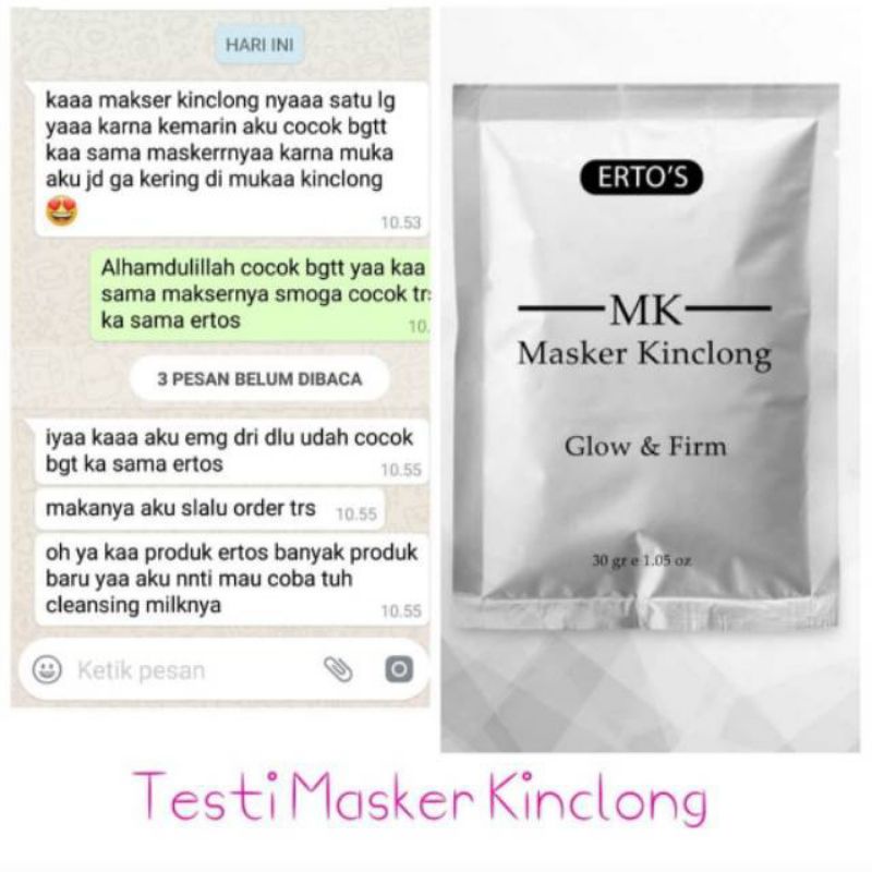 Ertos Masker Kinclong Glow &amp; Firm - Masker Wajah Glowing Original pencerah wajah ERTO'S ASLI BPOM