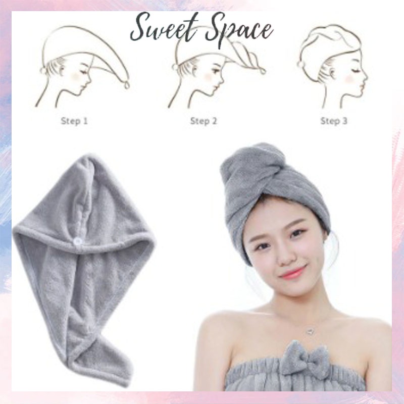 HANDUK RAMBUT MAGIC TOWEL HANDUK KEPALA KERAMAS TURBAN KERAMAS [SWEETSPACE]