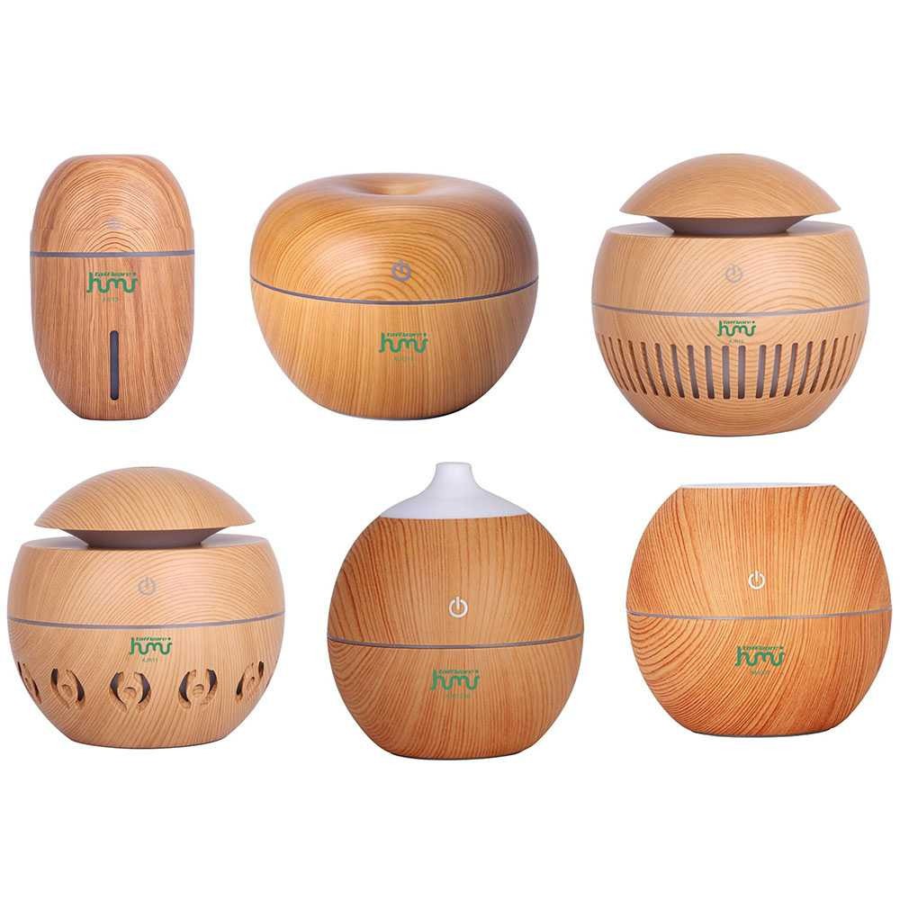 Ultrasonic Humidifier Aroma Essential Oil Wood 130ml Humidifer Aromatherapy Humi Pelembab Udara