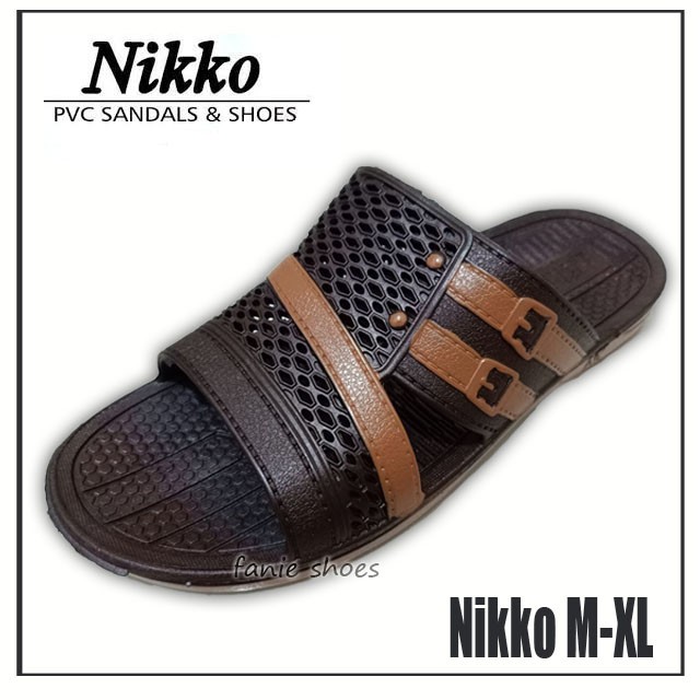 Nikko 8128 M-XL 38-43 Sandal Selop Coklat M-XL / Sandal Karet PVC Laki Murah