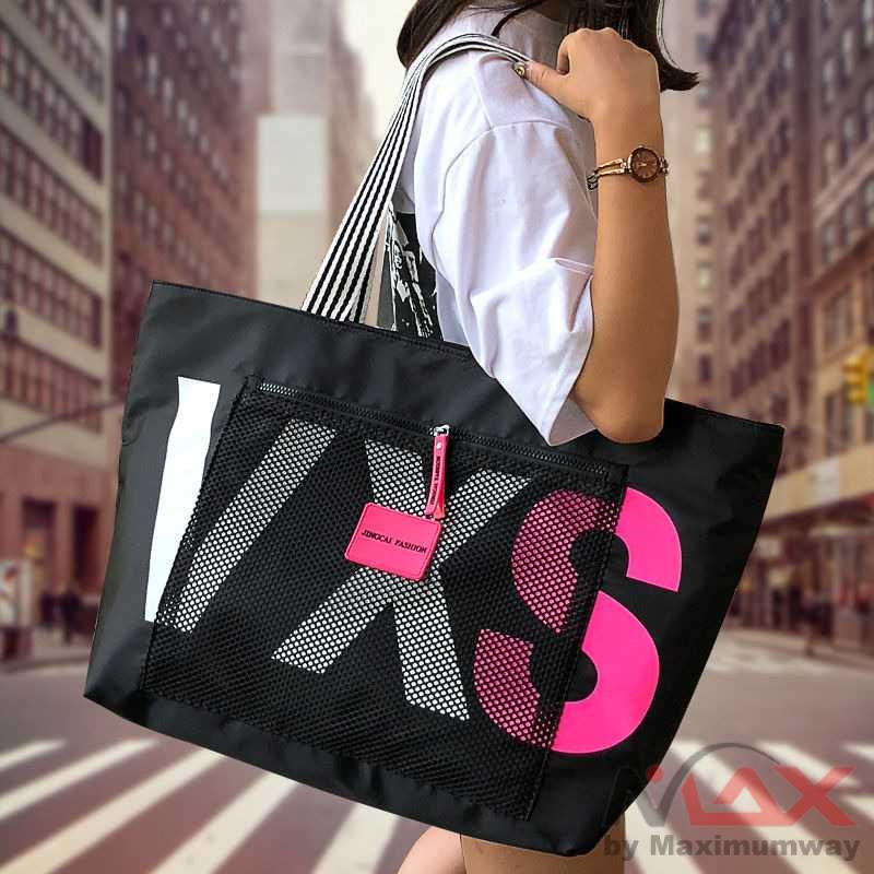 TOTE Tas Tote Bag Import tas santai Selempang Wanita Premium quality Korea Style Tamasya belanja dan kuliah Muat banyak Arrivals Letter Women Shoulder Bags Trendy Waterproof Tote Beach Bag Large Capacity Female Travel Shopping bags