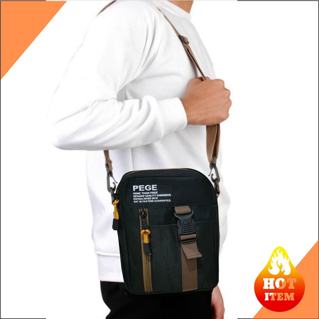 Tas Selempang Keren PEGE Untuk Pria Slempang Bahu Model Simpel Trendy - PG 8919