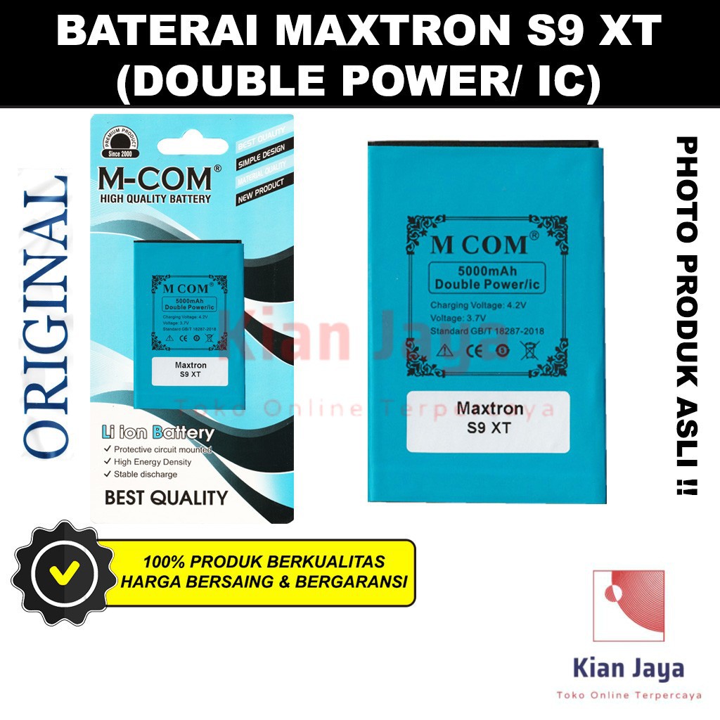 MCOM Baterai Hp Maxtron S9 XT Original Double Power Batre Batrai Battery Ori