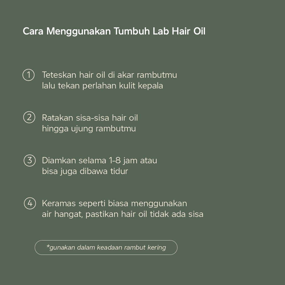 Tumbuh Lab Hair Oil, Solusi Rambut Rontok, Berketombe, dan Masalah Rambut Lainnya (Produk Original)-3