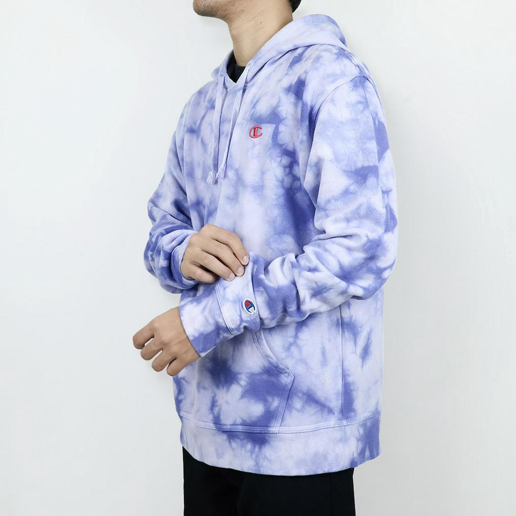 Hoodie Tie Dye Pria by Champion Purple