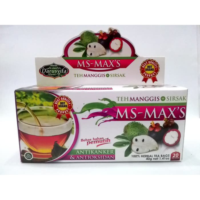 

Teh Celup MSMAX'S DARUSYIFA kulit manggis + daun sirsak anti kanker