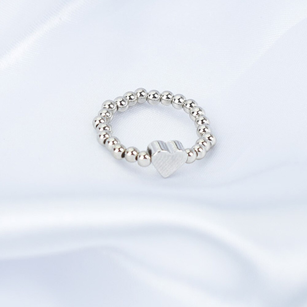 Cincin Manik-Manik Handmade Elastis Adjustable Warna Gold Silver Gaya Korea Untuk Wanita