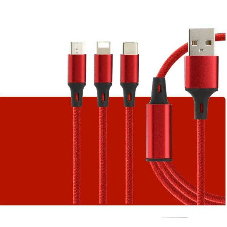Kabel charger 3in1 3A fast charging 1.2M