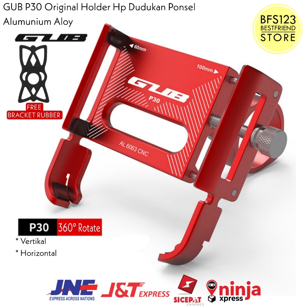 Paket GUB P30 Phone Holder + Bracket Spion MOTOWOLF ORIGINAL