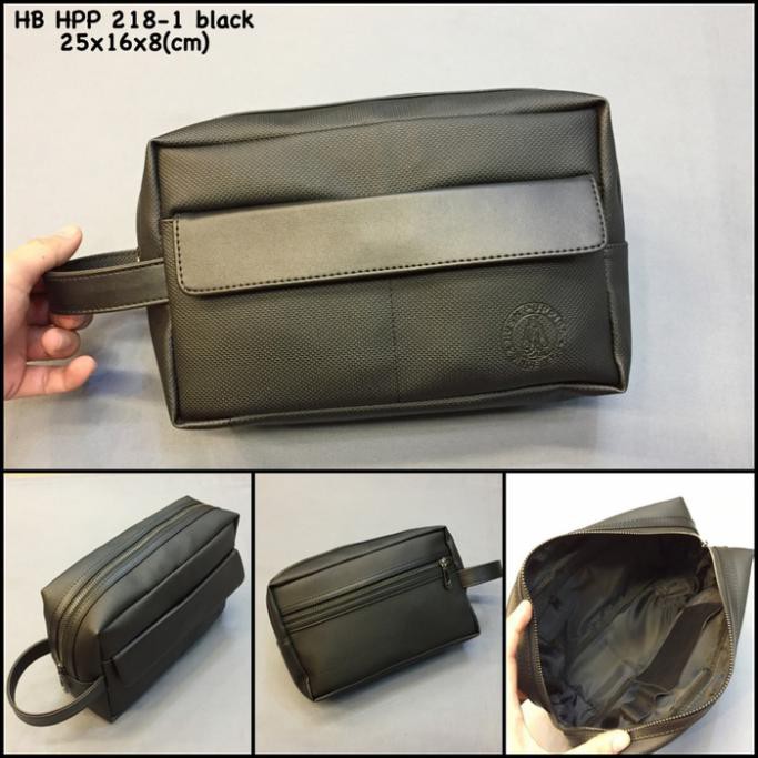 TERLARIS - DOMPET HUSH PUPPIES 218-1 BLACK SUPER DOMPET COWOK HANDBAG MURAH PRIA TAS SLEMPANG