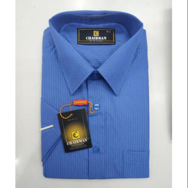 KEMEJA PENDEK CHAIRMAN MOTIF SALUR