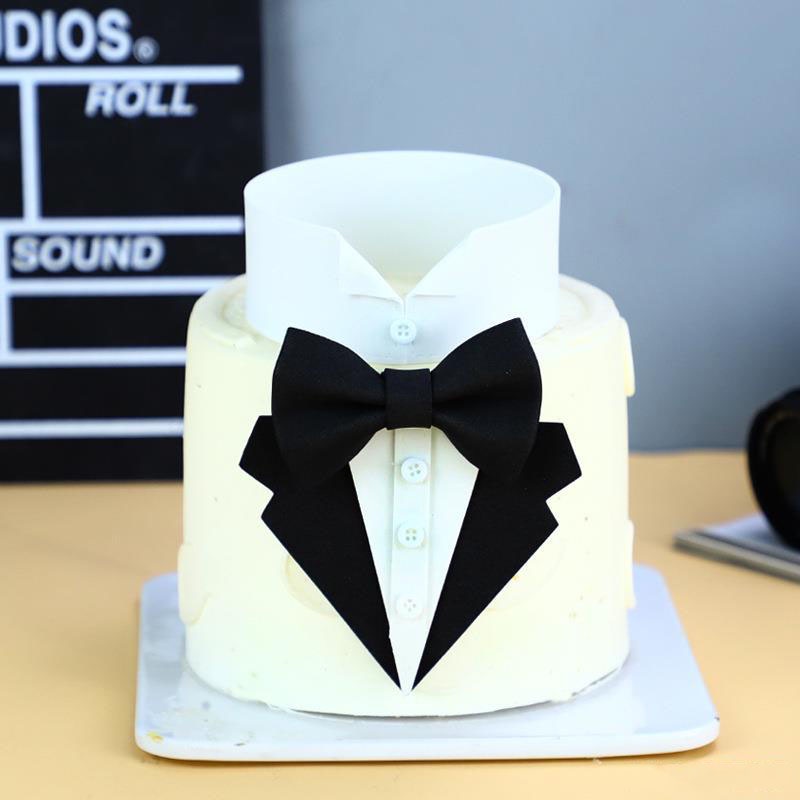 Topper Kue Bentuk Topi Beruang Jas Formal Untuk Dekorasi Hari Ayah