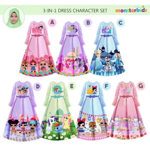 MK 18 Set 3in1 Gamis+Hijab+Belt