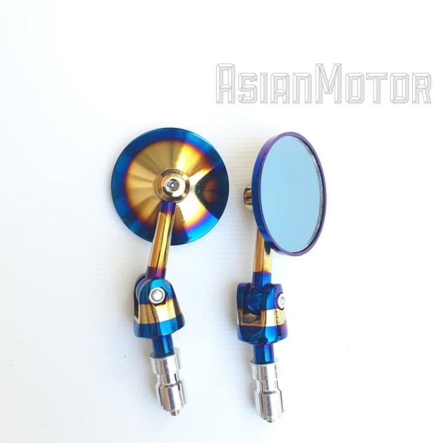 Spion Sepion Jalu Bulat Two Tone 2Tone Thailand Fleksibel Cnc Spion Rainbow Pelangi Twotone 2 Tone Universal Semua Motor