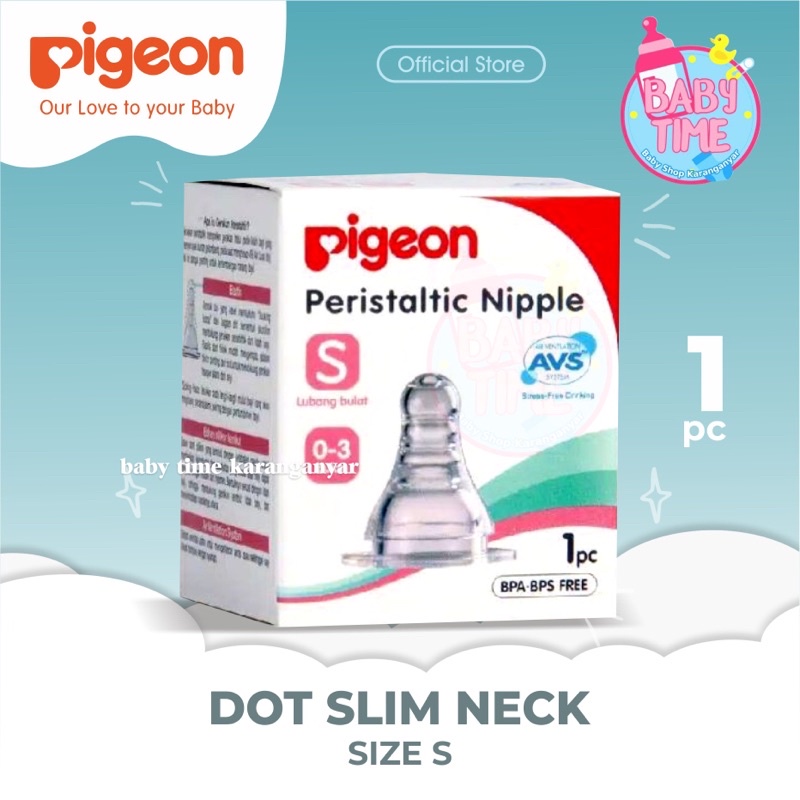 NIPPLE PIGEON SLIM NECK / Empeng pigeon / empeng ulir / BLISTER ISI 2 dan 3-S