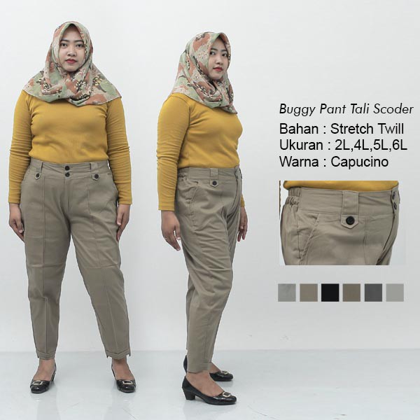 309 OFFICE PANTS JELITA CELANA BAHAN FORMAL KANTOR 4L5L6L8L Baggy Pants Jumbo Cream Chino / Celana Kerja Wanita Jumbo / Celana Kantor Big Size Wanita Modern / Celana Karet Katun Kekinian Model Terbaru / Celana Super Big Seragam Wanita