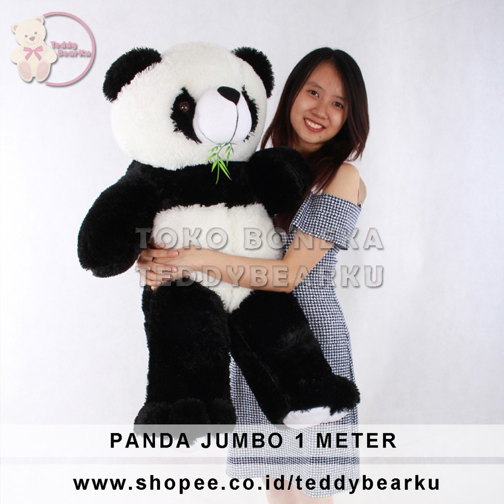 BONEKA PANDA JUMBO 1 METER HITAM PUTIH