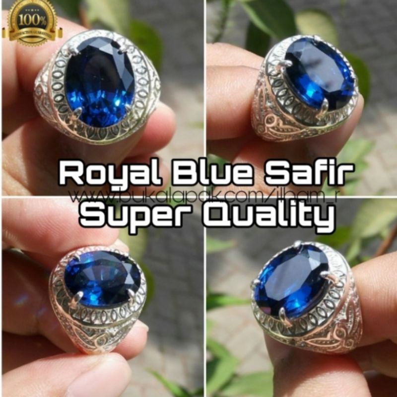 cincin batu royal blue safir cutting