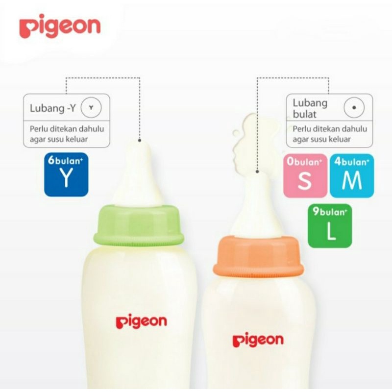 PIGEON 3pcs Nipple Peristaltic Slim Neck Standard Neck Dot Silicone Peristaltik