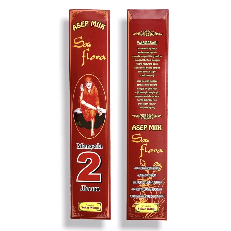 Dupa Hio Jumbo 2 jam Sri sai flora 8 stick 28 cm Abu Dingin Produksi Sekar wangi