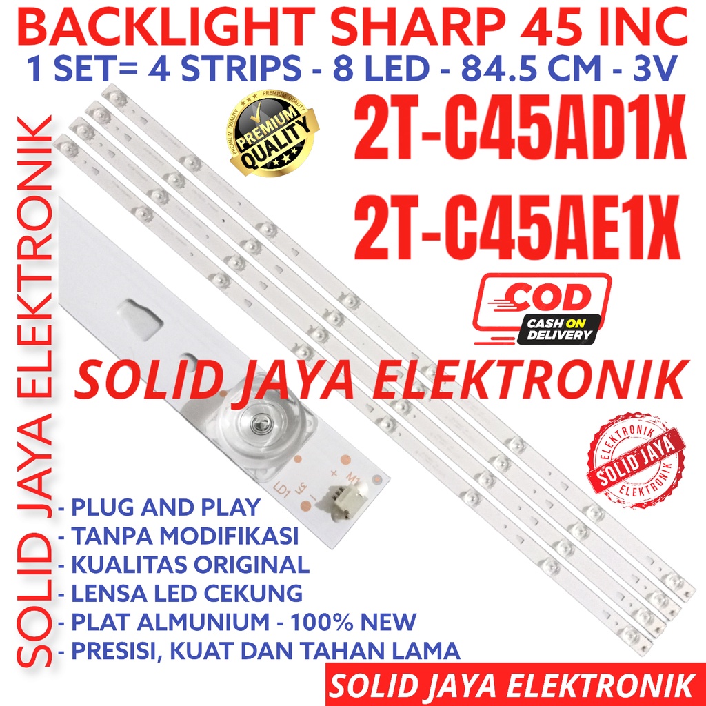 BACKLIGHT TV LED SHARP 45 INC 2T-C45AD1X 2T-C45AE1X 2T-C45ADIX 2T-C45AEIX LAMPU BL 8K 3V 45IN 45INCH 45INC 8 KANCING 2TC45AD1X 2TC45AE1X 2TC45AD1 2TC45AE1 24T C45AD1X C45AE1X C45AD1 C45AE1 2T-C45AD1 2T-C45AE1 X 45 INCH IN 8LED 3V