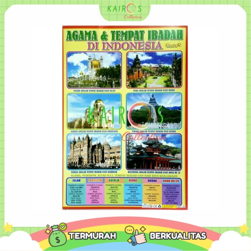 Poster Edukasi Anak Belajar Agama Dan Tempat Ibadah Di Indonesia