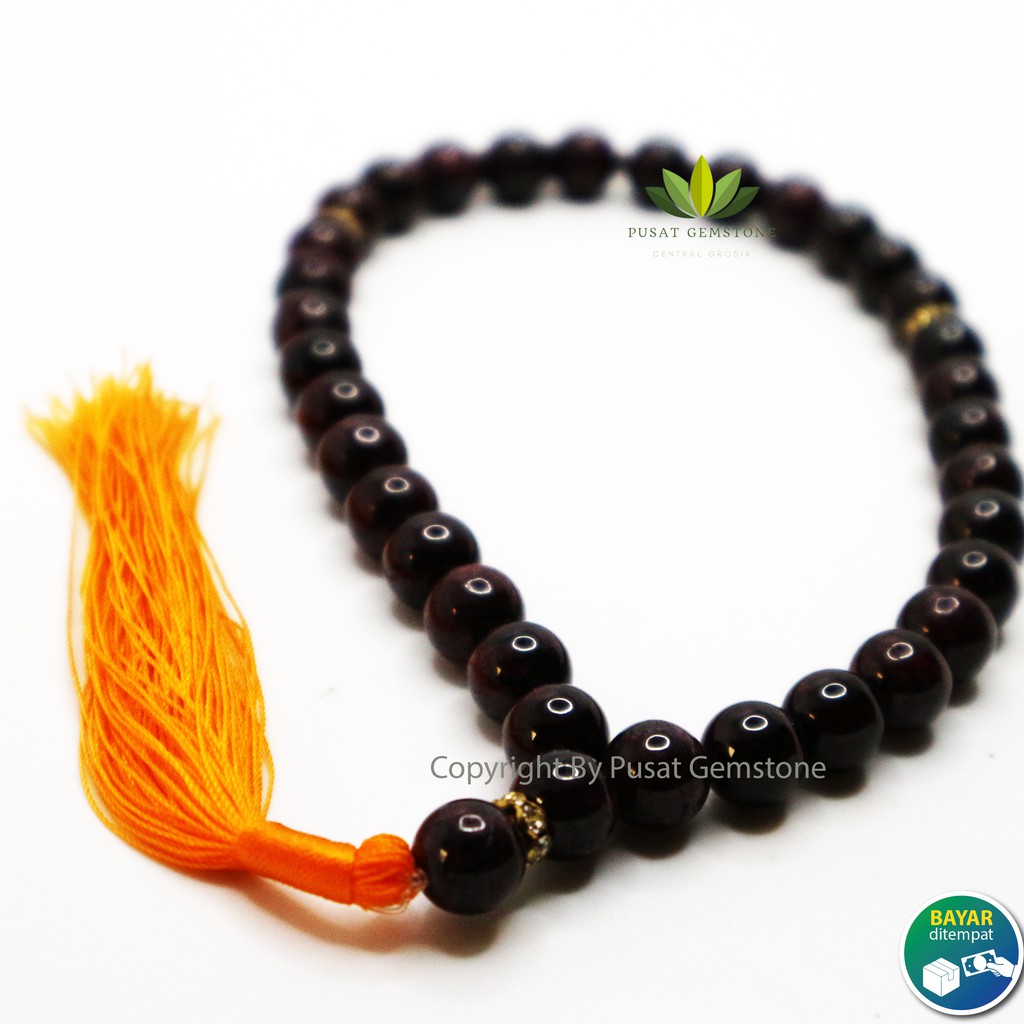 Tasbih Batu Garnet 33 Butir Asli Natural