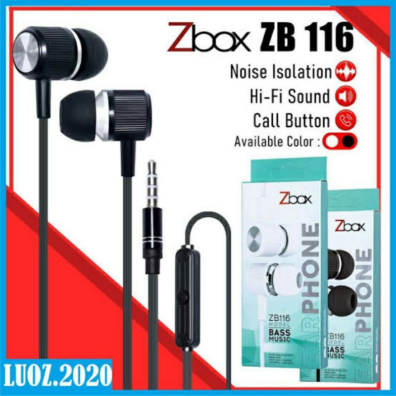 Earphone handfree earphone hanset Zbox ZB116 Model Bass Musik