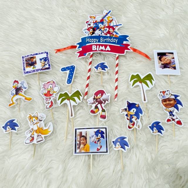 Topper cake sonic custom foto