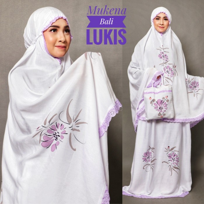 Mukena dewasa mukenah dewasa travel Mukena Dewasa Bali Lukis Jumbo Mustika Mukena Dewasa bahan adem 