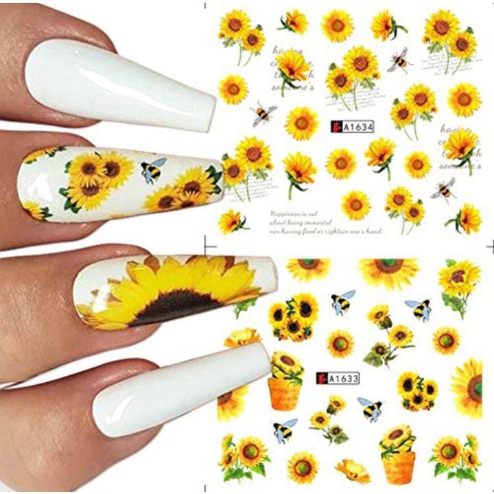 NAIL ART STICKER WATER TRANSFR BUNGA MATAHARI NAIL ART / KUKU