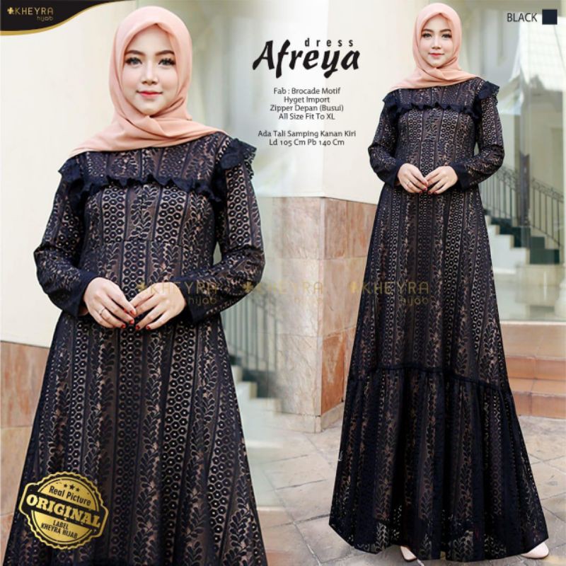 syakila Maxy gamis lebaran mewah brokat pesta jumbo LD 120 terbaru Turkey syeril best seller gamis n