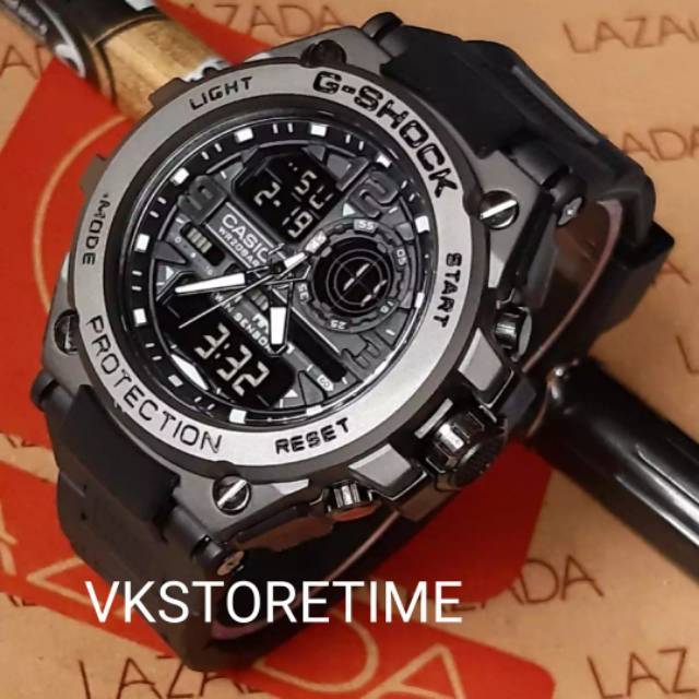 Trending!!! Jam Tangan Pria GST8600 Gshock Casio Water Resist - Fullblack