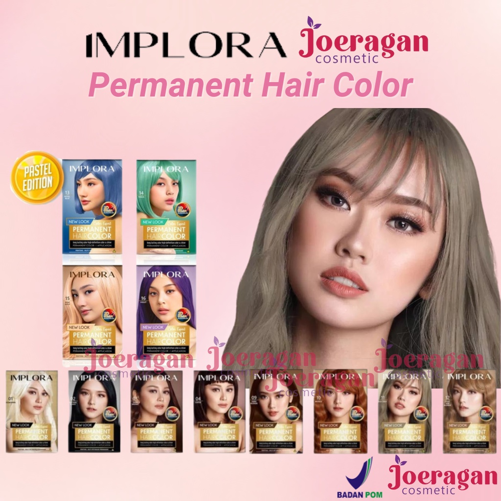 IMPLORA New Permanent Hair Color Cat Pewarna Rambut Implora BPOM Semir Rambut Implora Cat Rambut