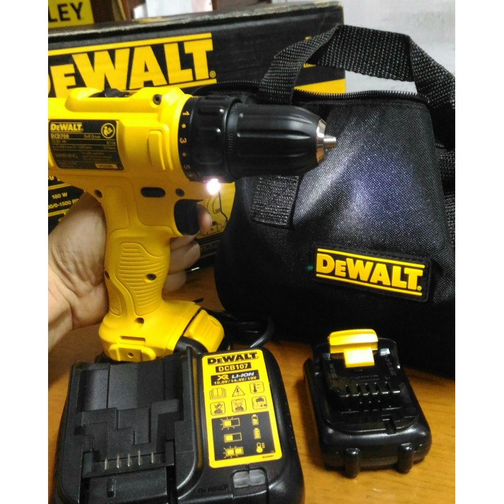 Cordless Compact Drill Driver Bor Obeng Baterai DeWalt DCD700D2
