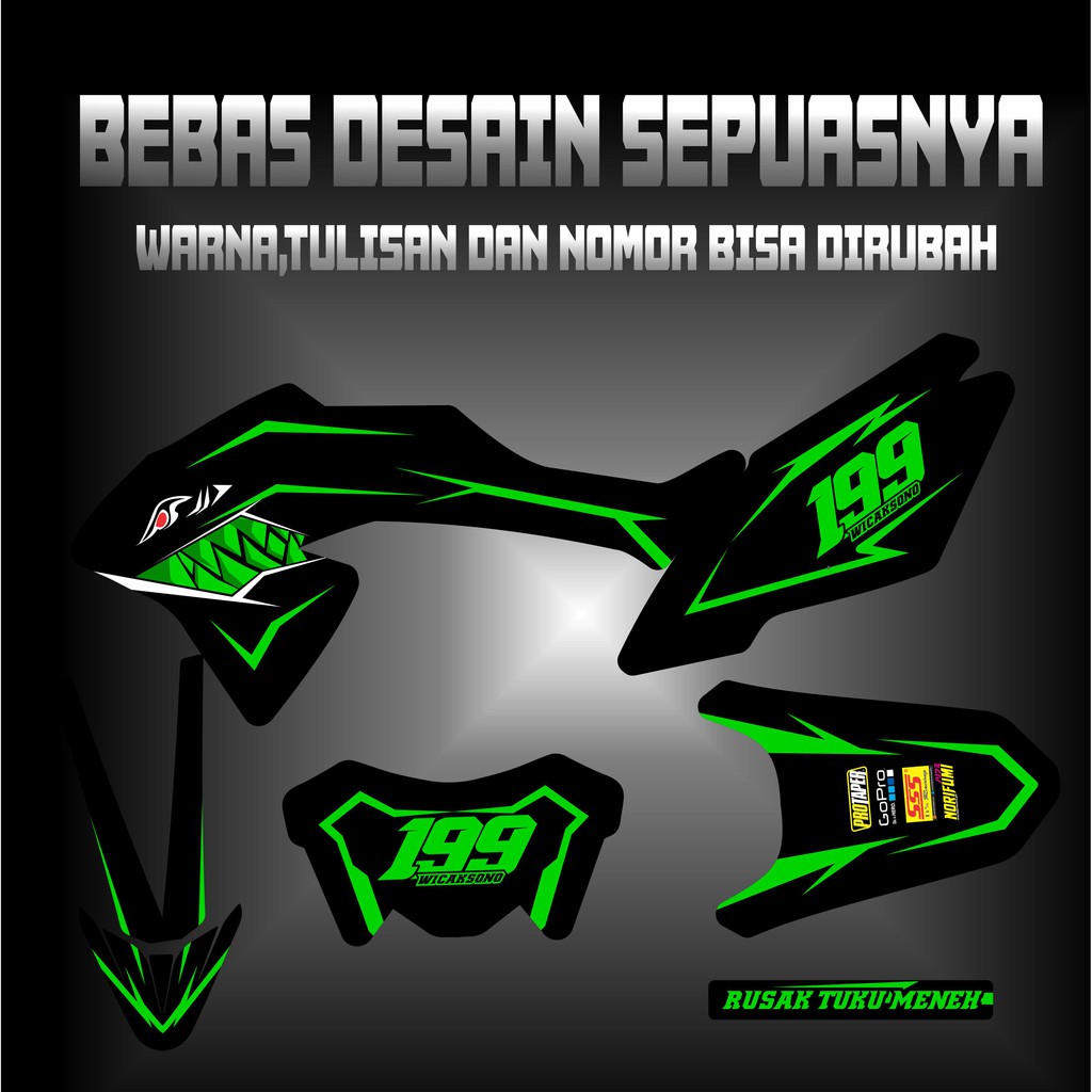 STIKER DECAL KLX BF HIU DECAL DTRACKER KLX OLD KLX S DECAL KX CUSTOME DECAL  KLX BF 150L 06