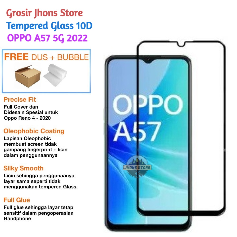 Tempered Glass Full 9D OPPO A57 2022 Terbaru Anti Gores Layar OPPO A57 5G
