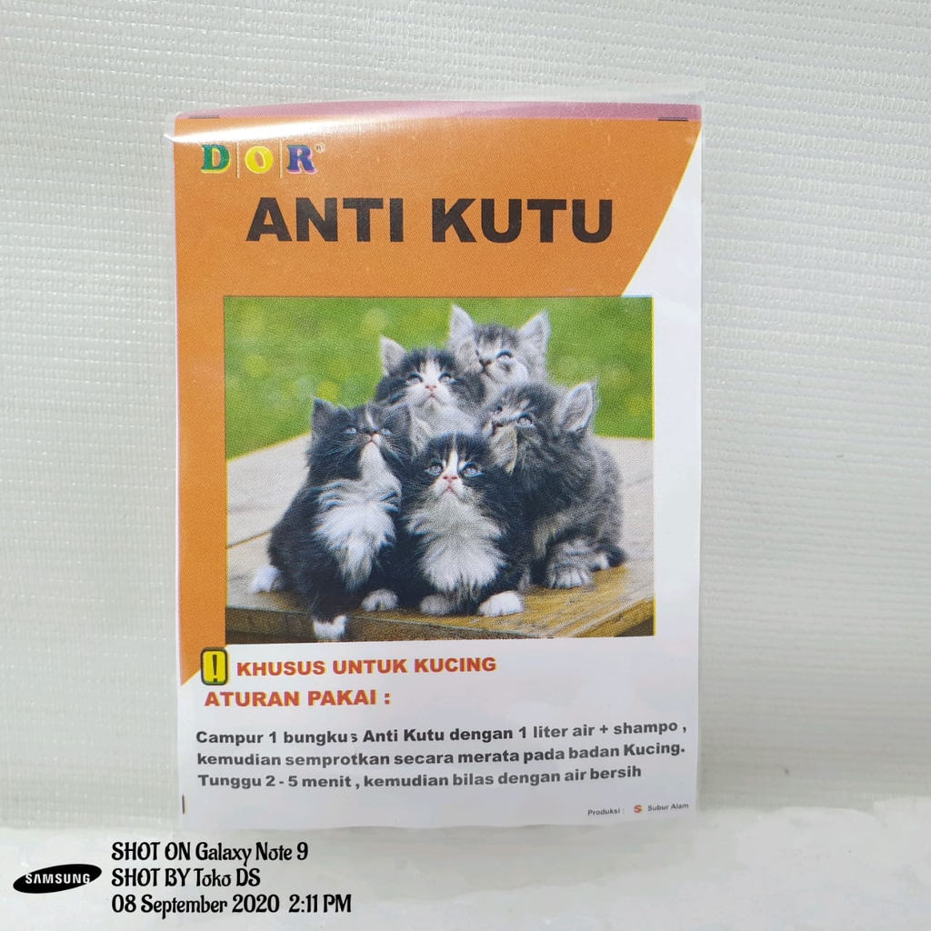 Dor Anti Kutu Kucing - Obat Kutu Sachet Untuk Kucing Obat Kutu Kucing