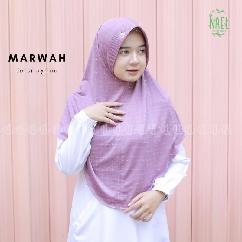 (Ori Alline)  MARWAH/PET AYRINE •alline•jilbab instan jersey ayrine•kerudung instan pet