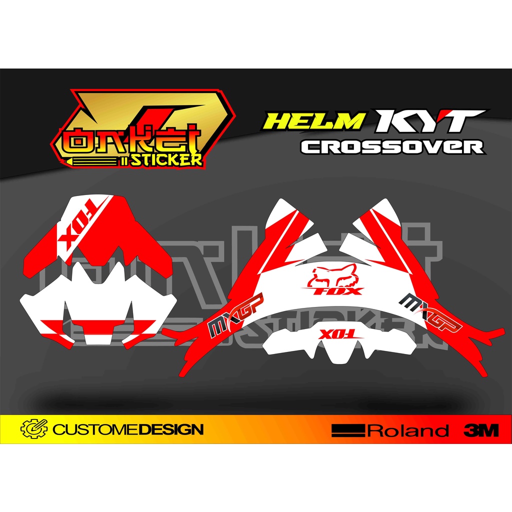 DECAL STICKER HELM KYT CROSS OVER RD