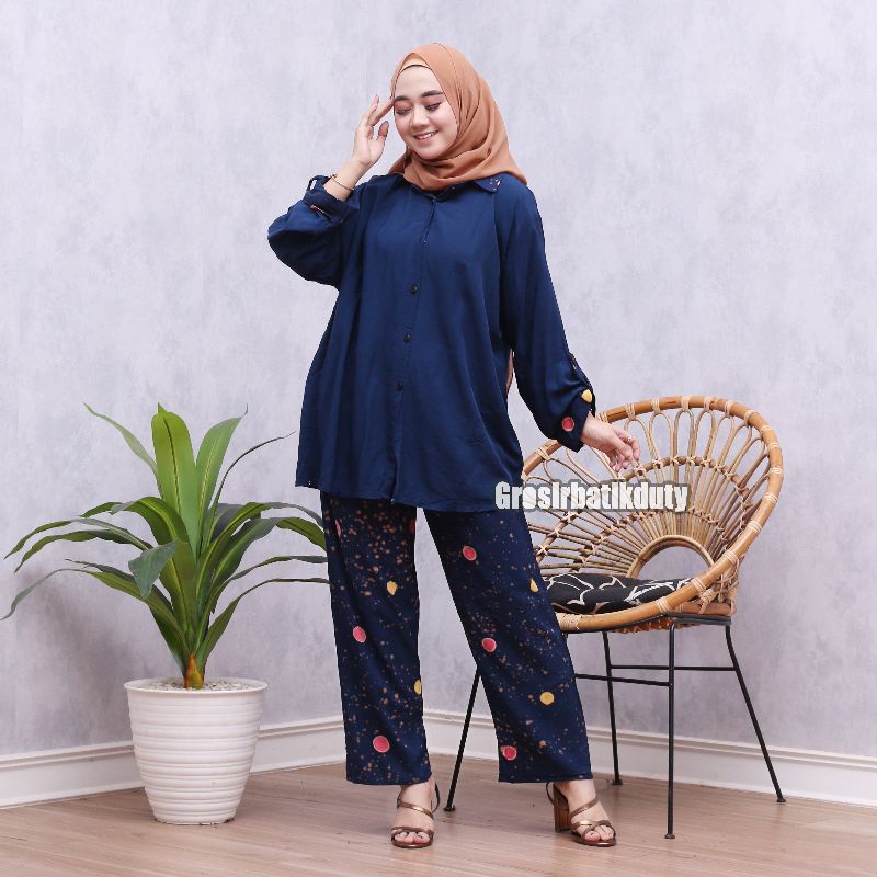 JUMBO SKODER SET CELANA DAN KEMEJA SHIBORI PAJAMAS TIE DYE TERBARU BAJU TIDUR PIYAMA KEKINIAN-6