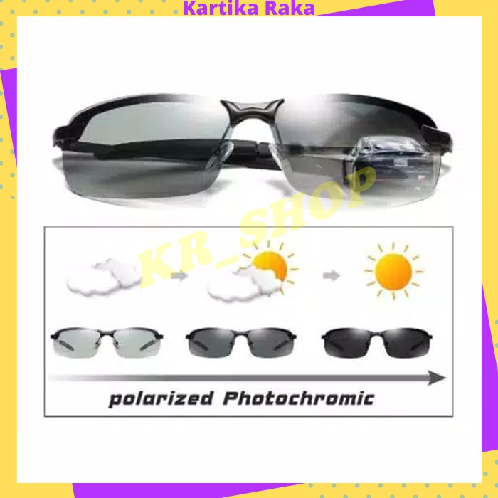 Kacamata Anti Silau Siang Dan Malam Photochromic Polarized Sunglasses